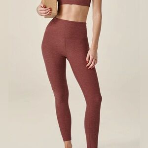 Spacedye Caught In The Midi High Waisted Legging - Grape Rose Heather